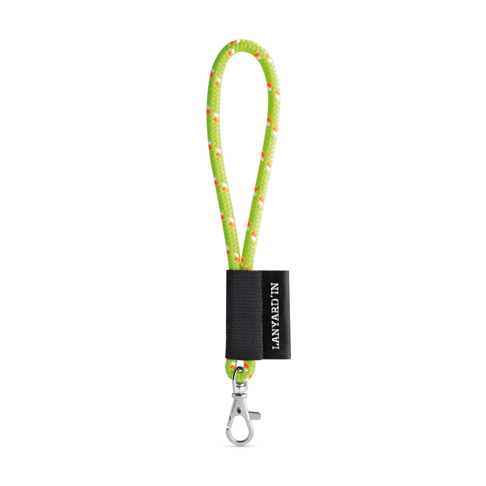 75092. Lanyard NAUTIC Short (Ø 7 mm) set met 9 mm karabijnhaak - Hexachrome geel