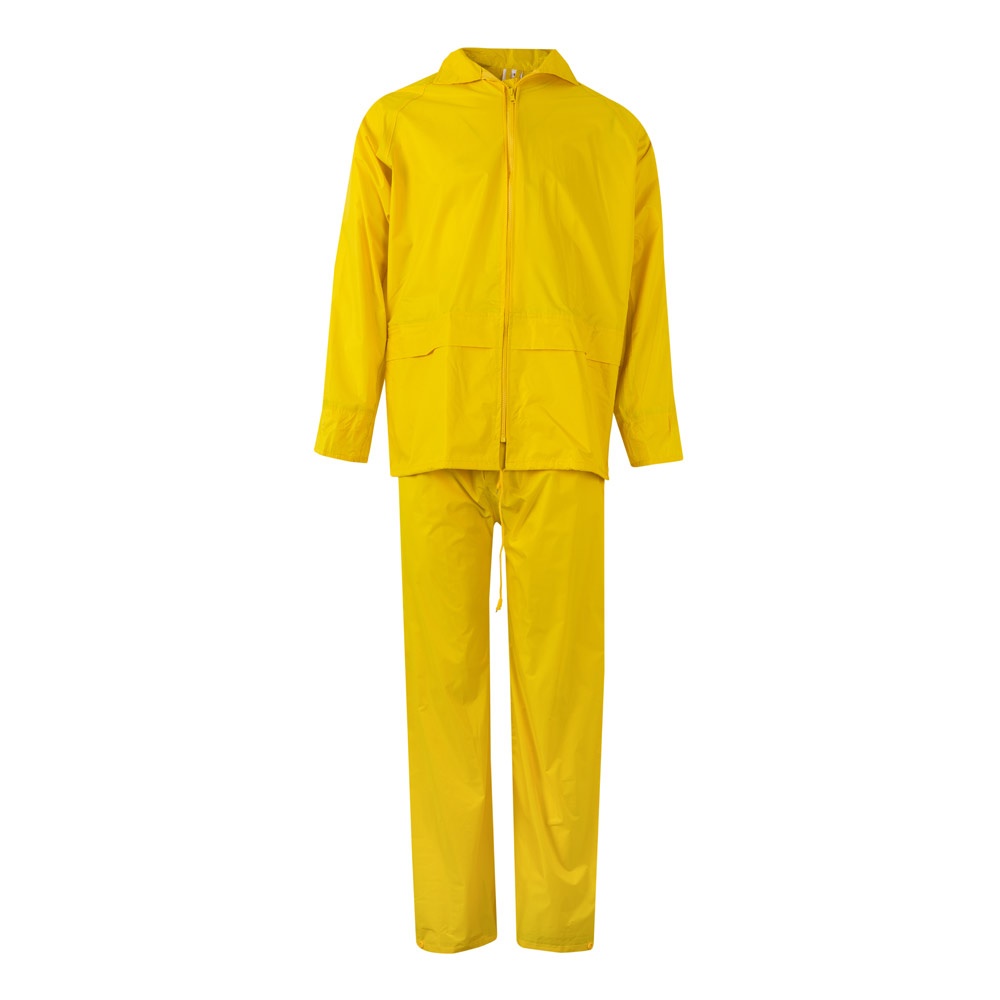 VL SEDNA. Regenpak (225g/m²), tweedelig van polyester (100%) met PVC-coating - geel