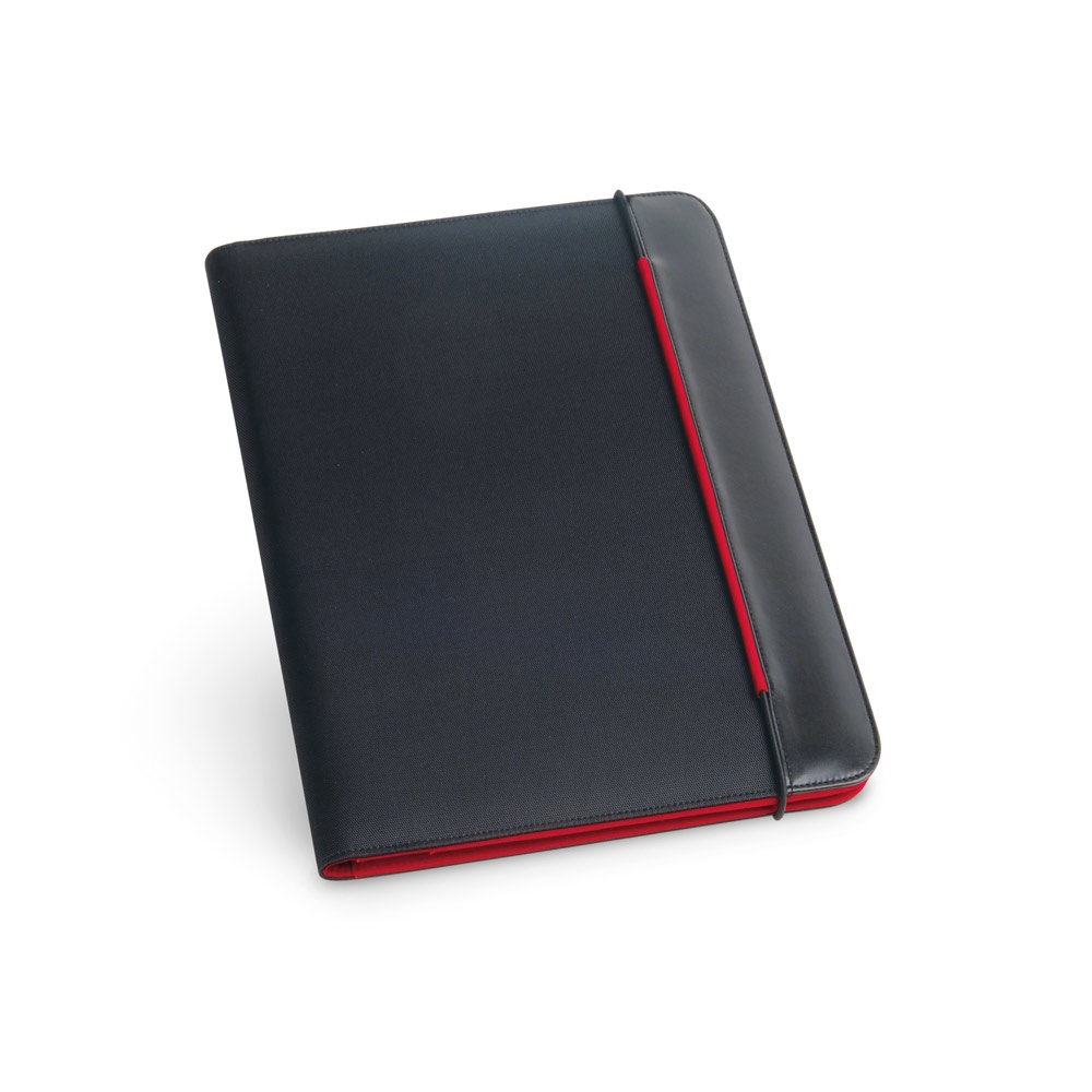 FITZGERALD. A4 map in PU en 800D met gelinieerde pagina's blocnote - Rood