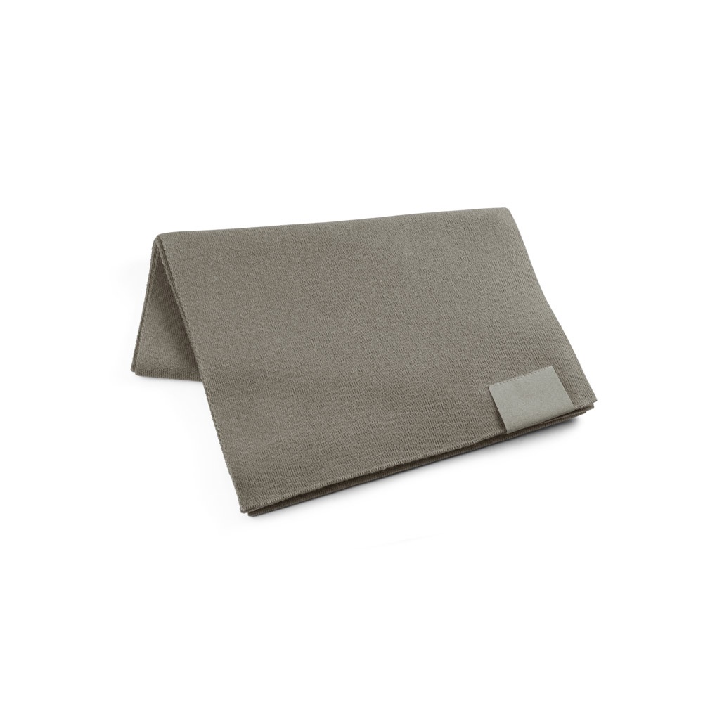 SERENITY. Sjaal van gerecycled polyester (100% rPET) met een gestikt detail om te personaliseren - Licht grijs