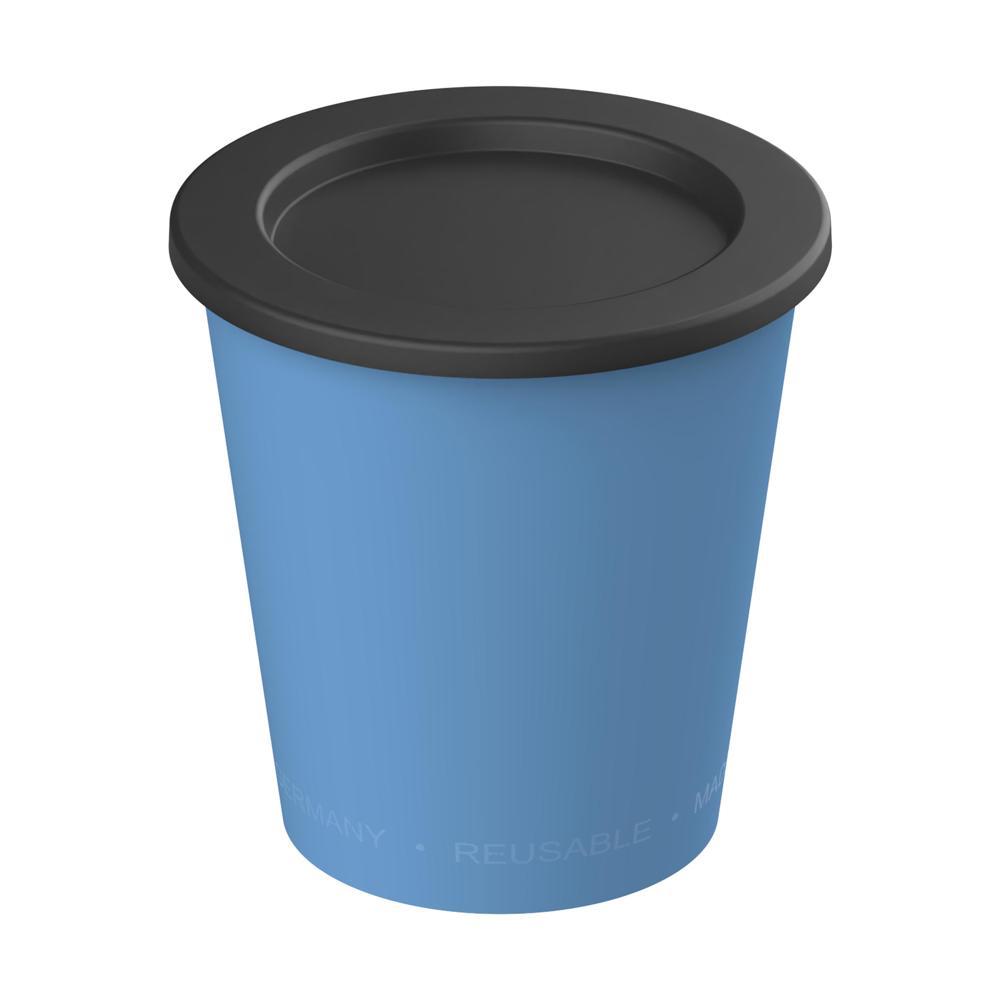Dipbeker "ToGoPlus", 200 ml - gezellig blauw/zwart