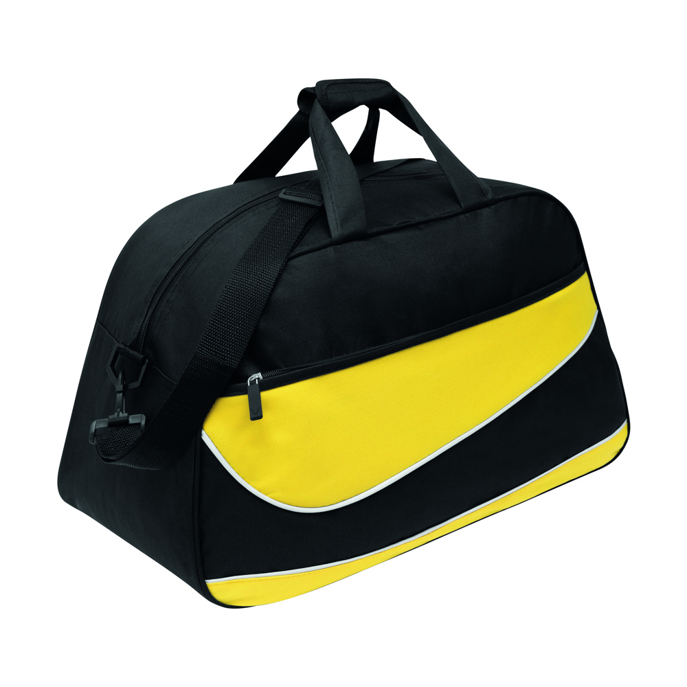 PEP - 600D Polyester sporttas - geel, zwart