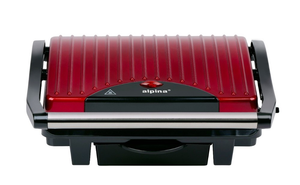 ALPINA Contact Grill 220-240V 1000W 27x17cm- Rood