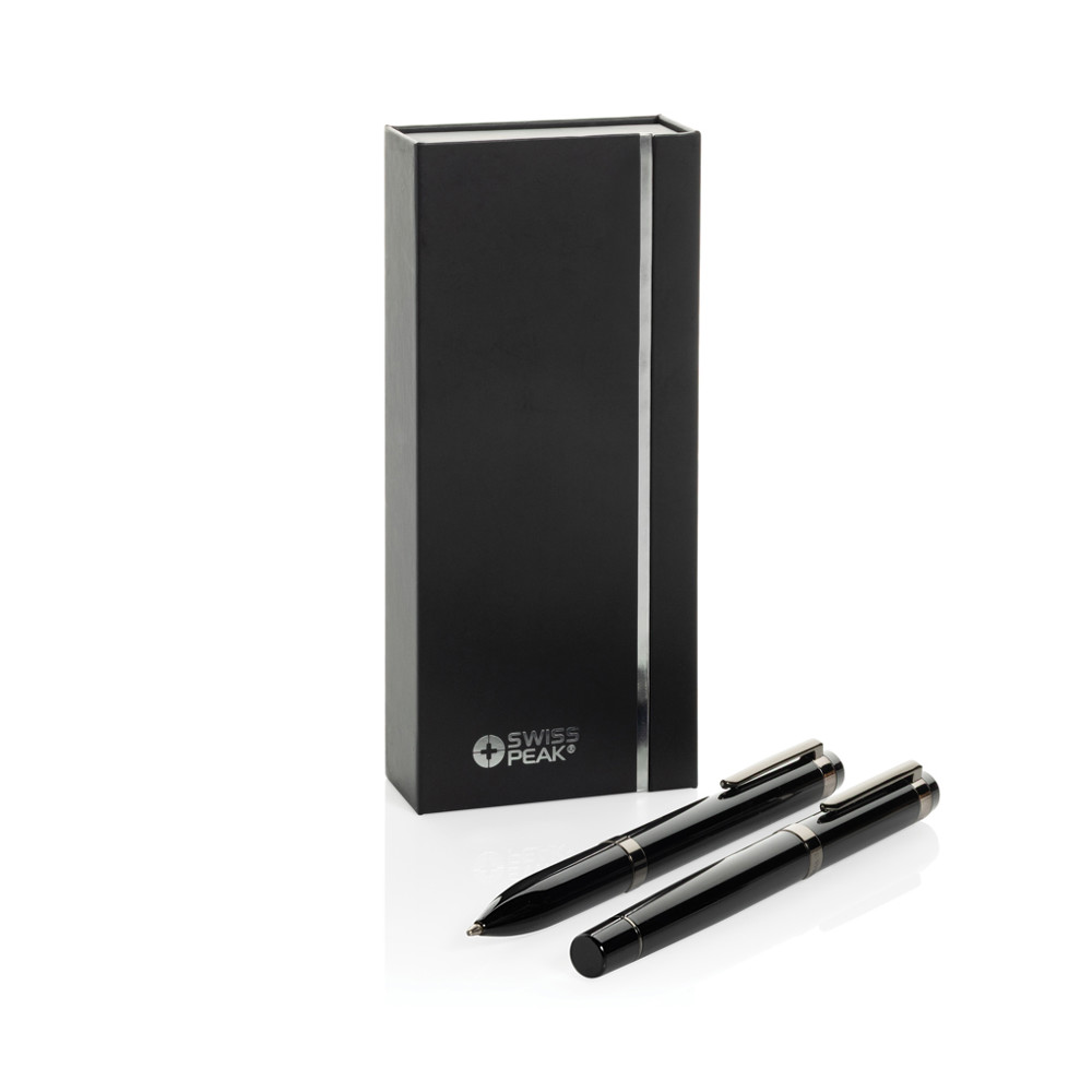 Swiss peak OSLO recycled stainless steel deluxe pen set