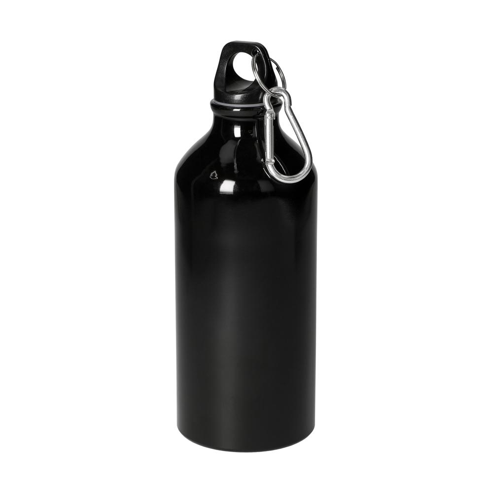 Aluminiumfles "Sporty" 0,6 l - Zwart