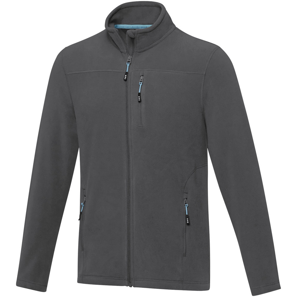 Amber GRS gerecycled heren fleece jas met volledige rits - Stormgrijs