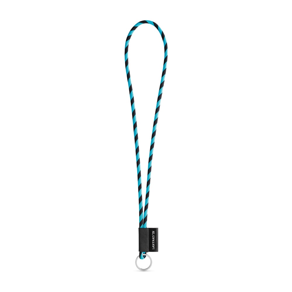 75093. Set koordbuis lang (Ø 7 mm) met ring Ø 32 mm - 353 - Zwart, Licht blauw