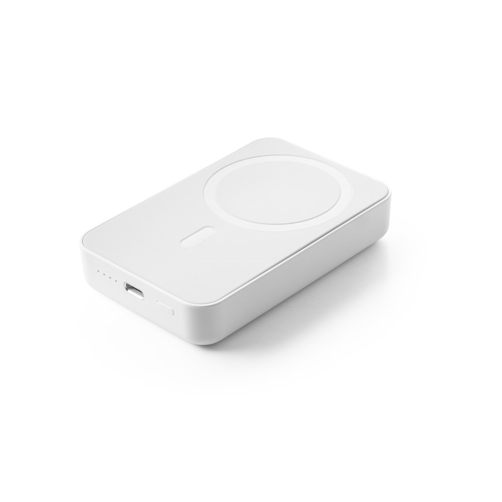 AMPERE 10. 10'000 mAh magnetische powerbank met 15W supersnelle draadloos oplader in gerecycled ABS (100% rABS) - Wit