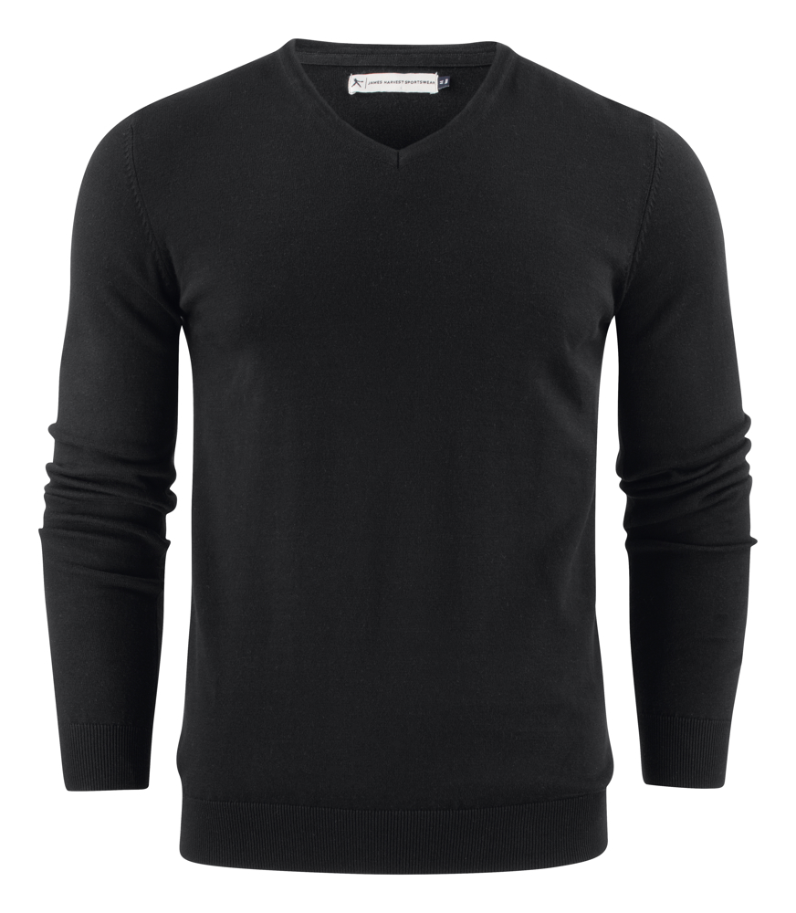 Ashland V Gebreide Sweater Heren - Zwart