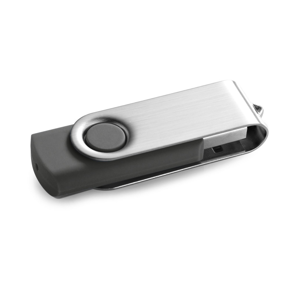 CLAUDIUS 8GB. 8 GB USB-stick met metalen clip - grijs