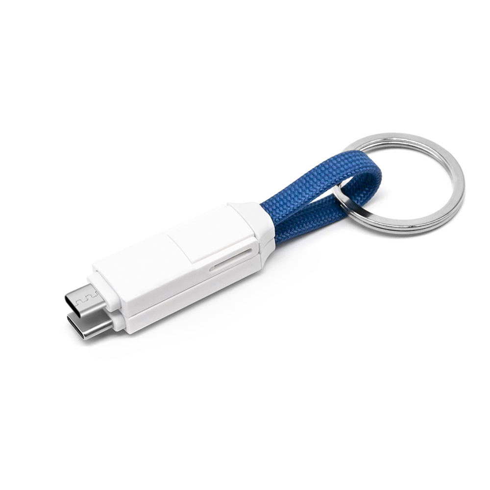 2 in 1 magnetische sleutelhanger oplaadkabel - Blauw