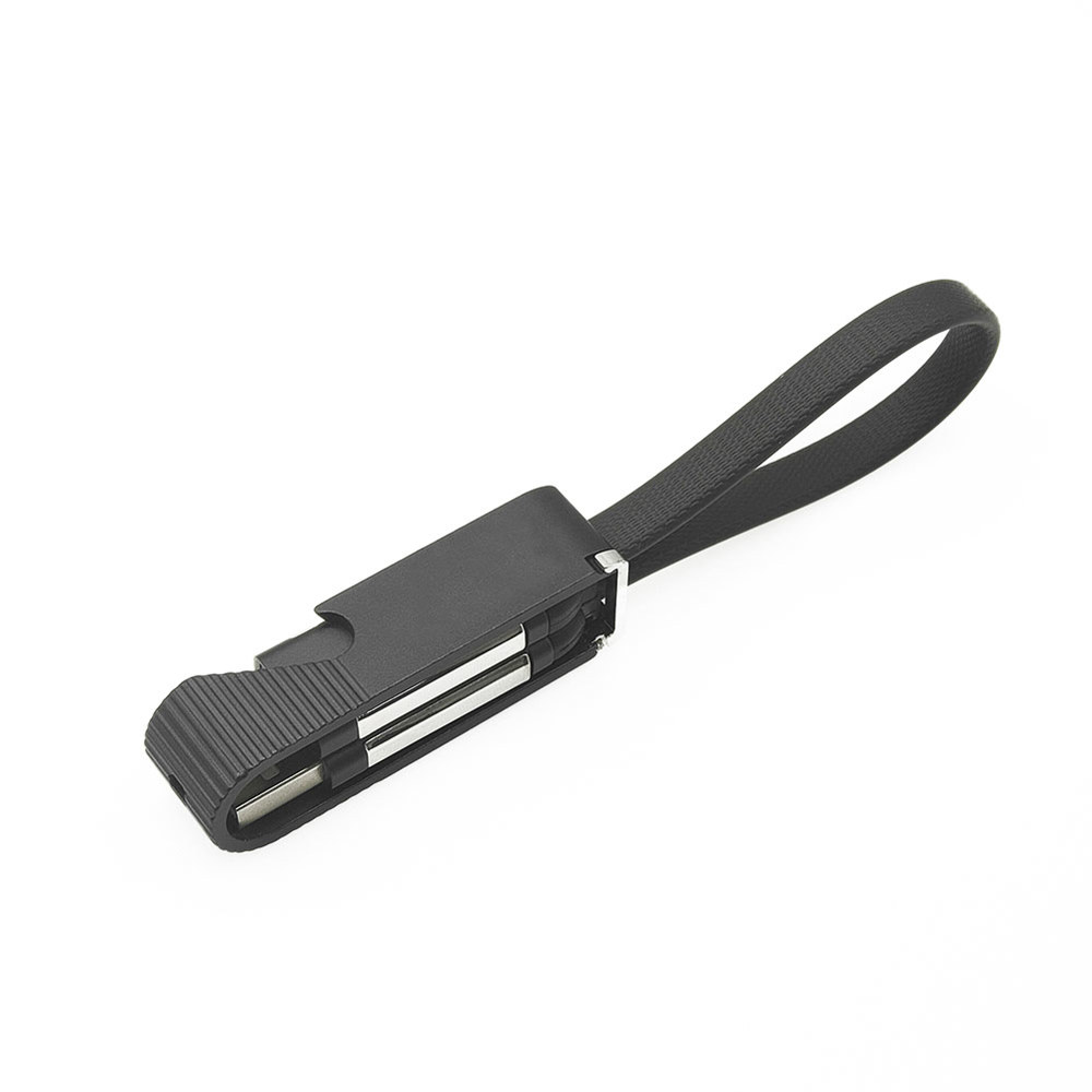 4 in 1 sleutelhanger oplaadkabel - grijs overdekt