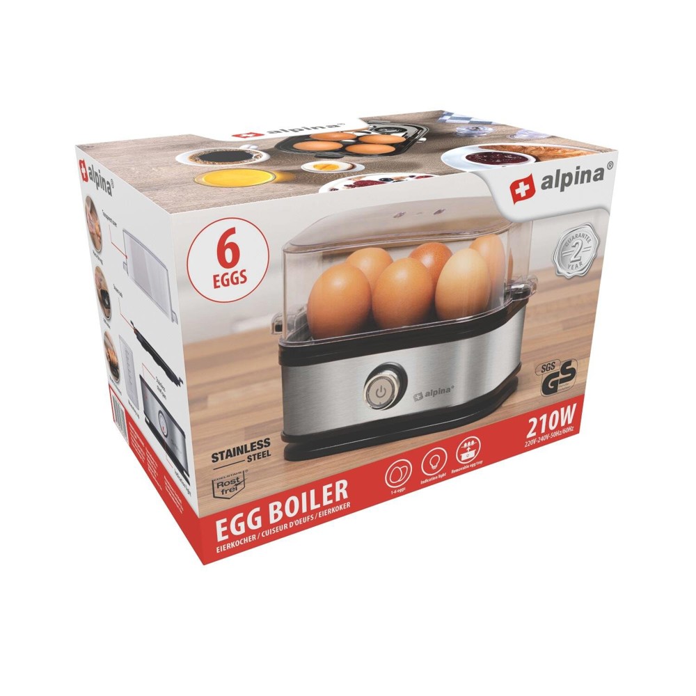 ALPINA Egg Boiler 230V 210W- Zilver