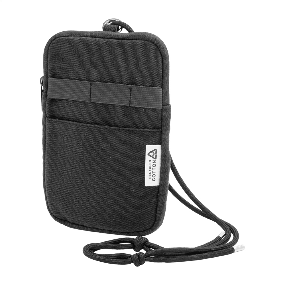 CanvaFon - gerecycled canvas crossbody mobiele tas - Zwart