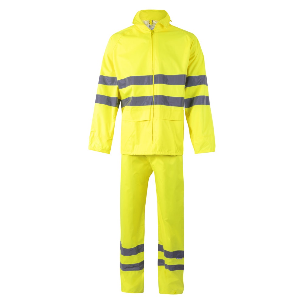 VL VENUS. Regenpak (130g/m²) van polyester (100%) met PU-coating - Hexachrome geel