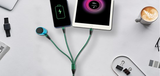3in1 kabel "Flex Highspeed" zwart