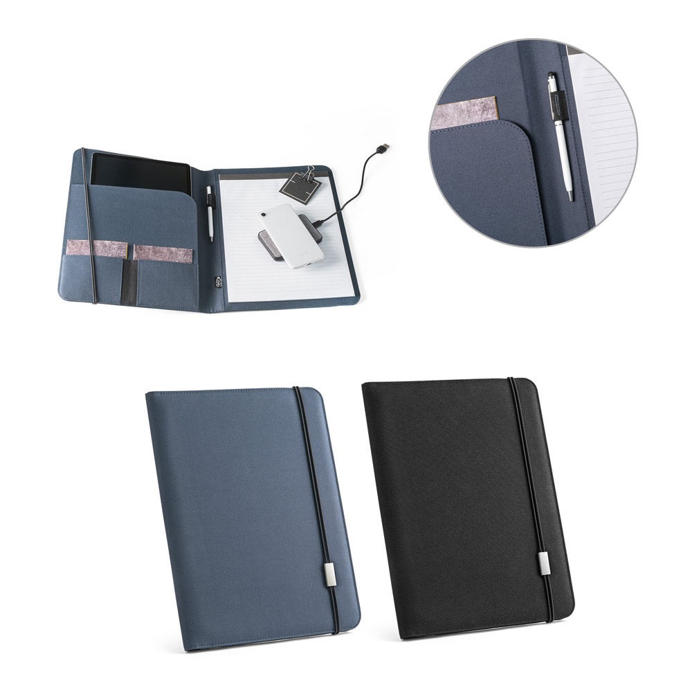 EMERGE FOLDER II. A4 map in gerecycled polyester (100% rPET) 300D met elastische sluiting