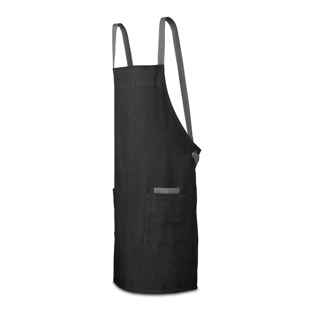 CARDAMOM. Schort van katoen (80% gerecycled) en polyester (20% gerecycled) (220 g/m²) - Zwart