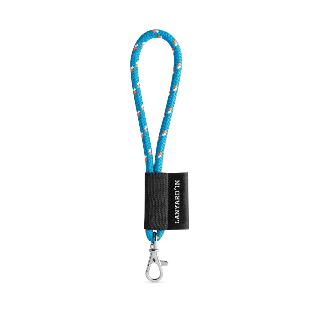75092. Lanyard NAUTIC Short (Ø 7 mm) set met 9 mm karabijnhaak - 304 - Licht blauw