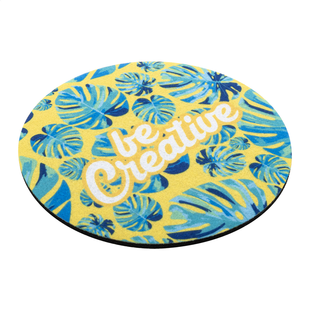 CreaFelt Drink Plus - Custom made RPET-vilten onderzetter, cirkel