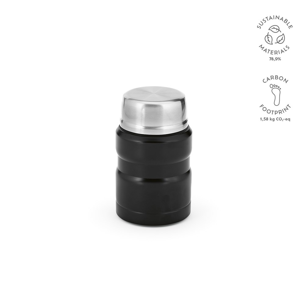 Dali 550 maaltijdfles gerecycled roestvrij staal 570 ml - Zwart