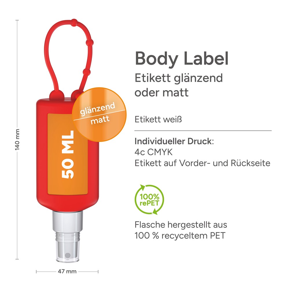 Car Cockpit Cleaner, 50 ml Bumper rood, Body Label (R-PET)