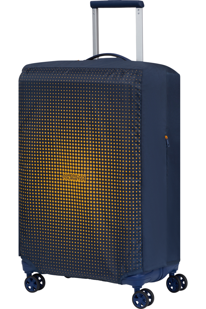 American Tourister Ta Foldable Luggage Cover M - Navy/Orange