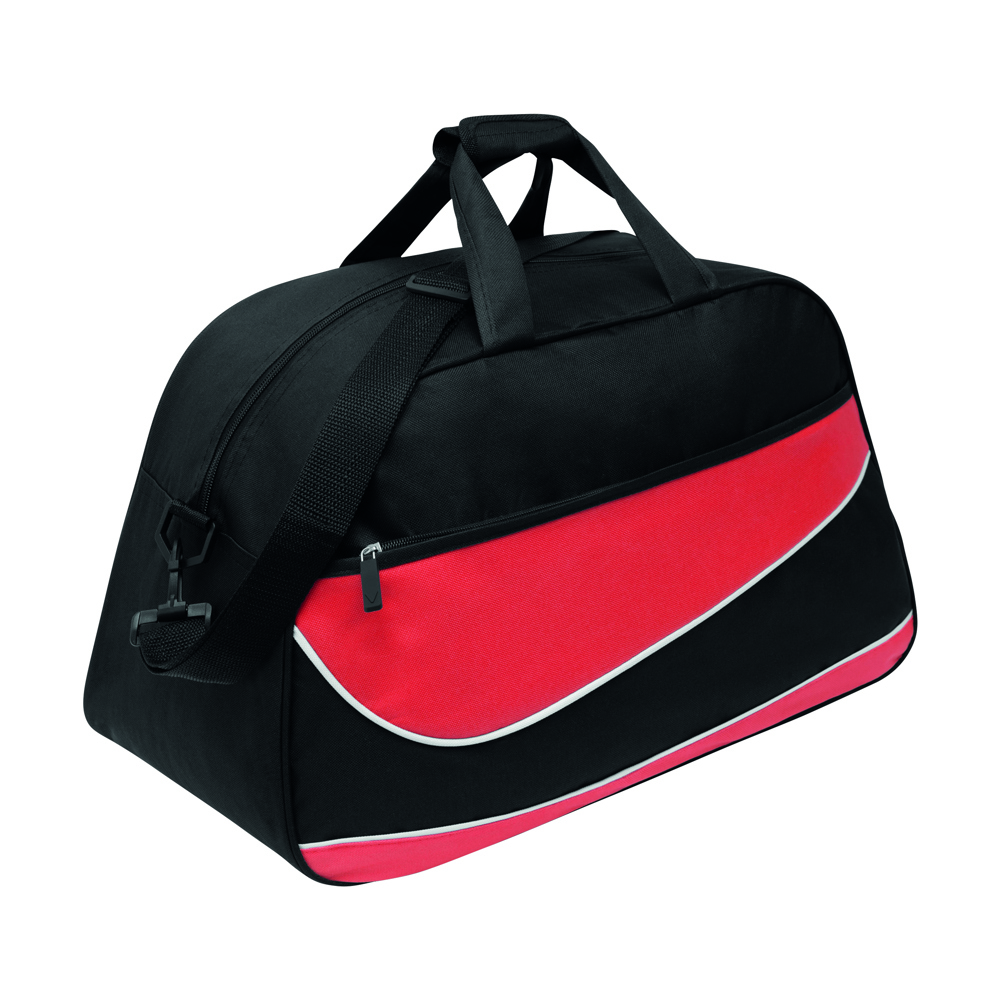 PEP - 600D Polyester sporttas - rood, zwart