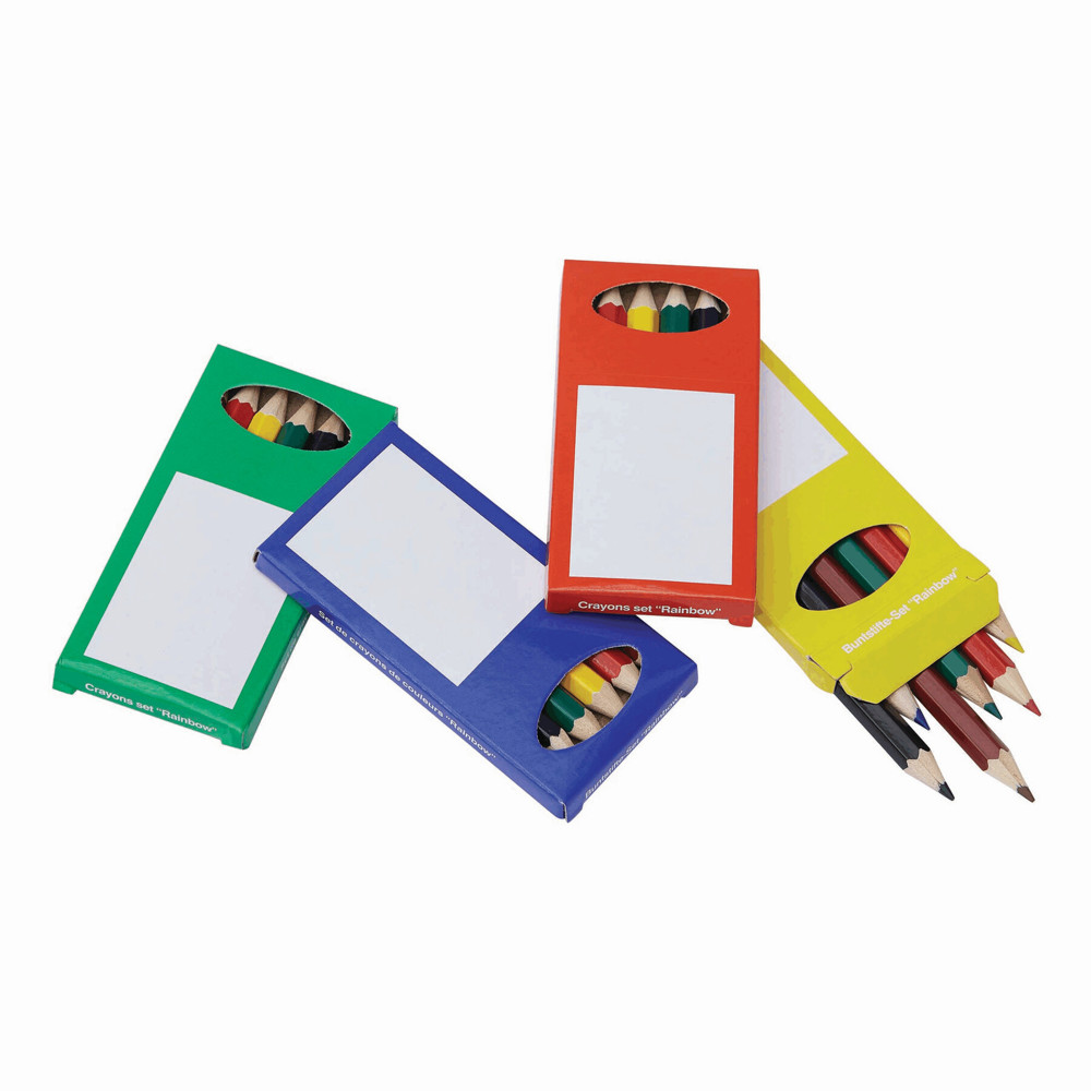 6 delig set geslepen kleurpotloden RAINBOW