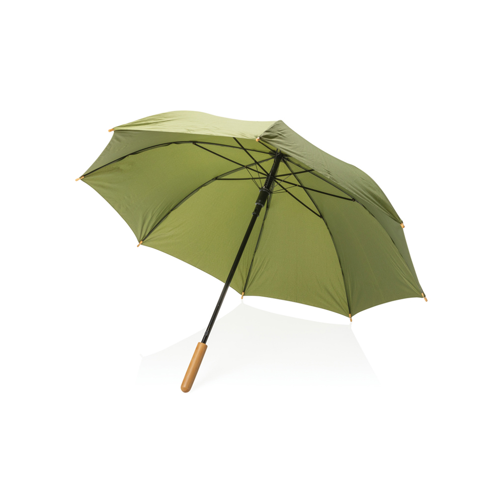 23" Impact AWARE™ RPET 190T auto open bamboe paraplu - groen (± PMS 5753)