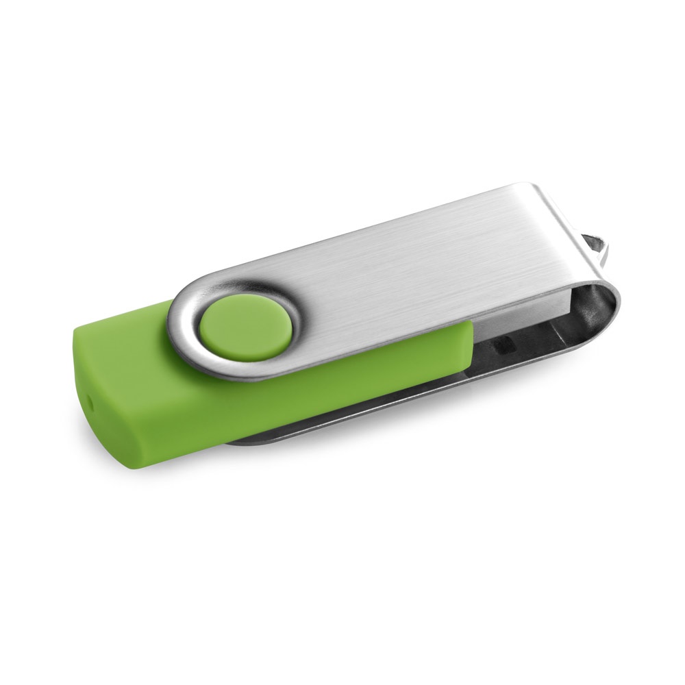 CLAUDIUS 16GB. 16 GB USB-stick met metalen clip - Licht groen