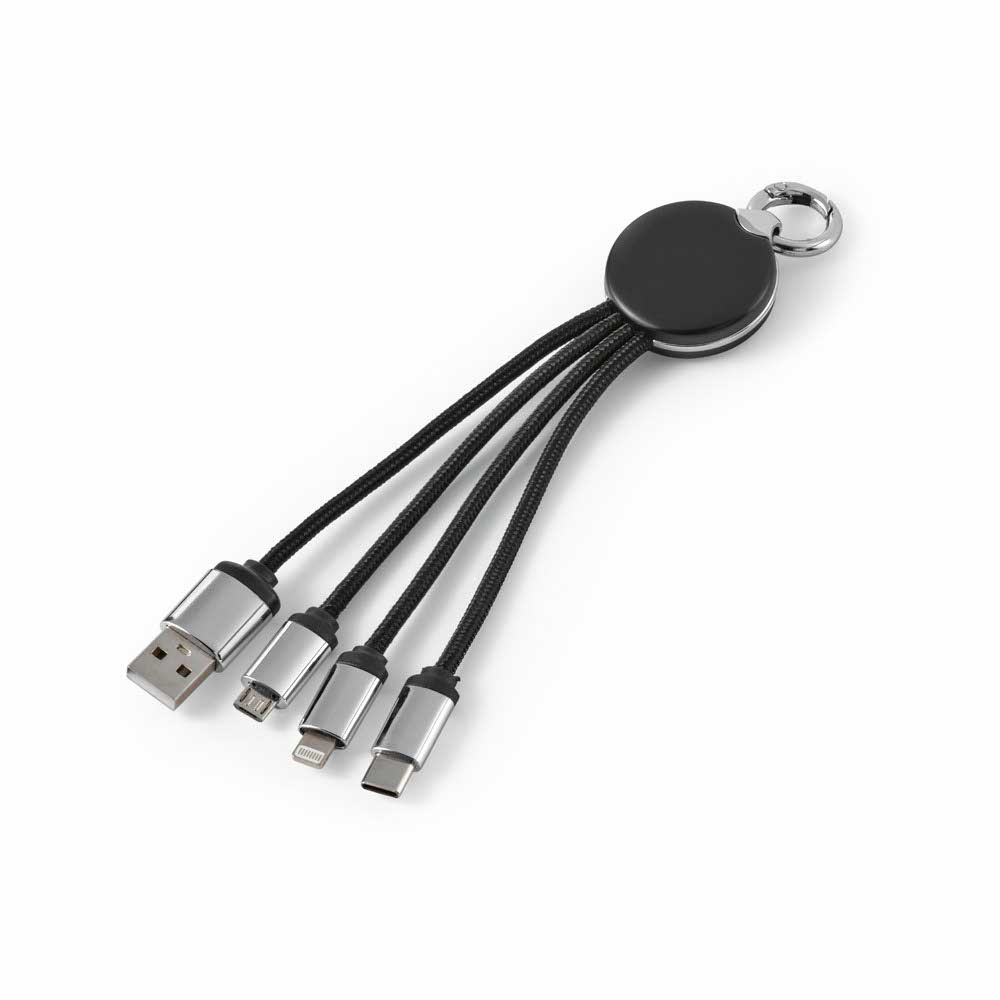 Boyle 4-in1 Cable rABS. 10W. with Keyring and Backlit logo - Zwart