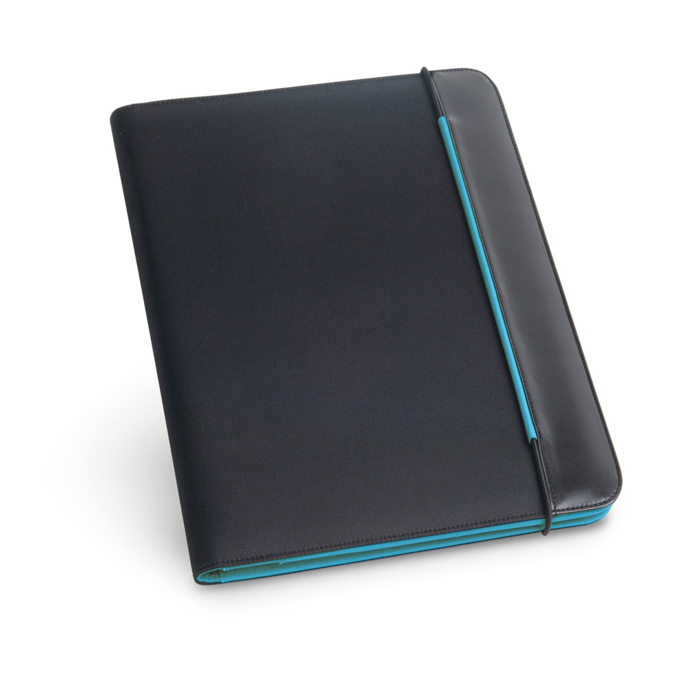 FITZGERALD. A4 map in PU en 800D met gelinieerde pagina's blocnote - Licht blauw