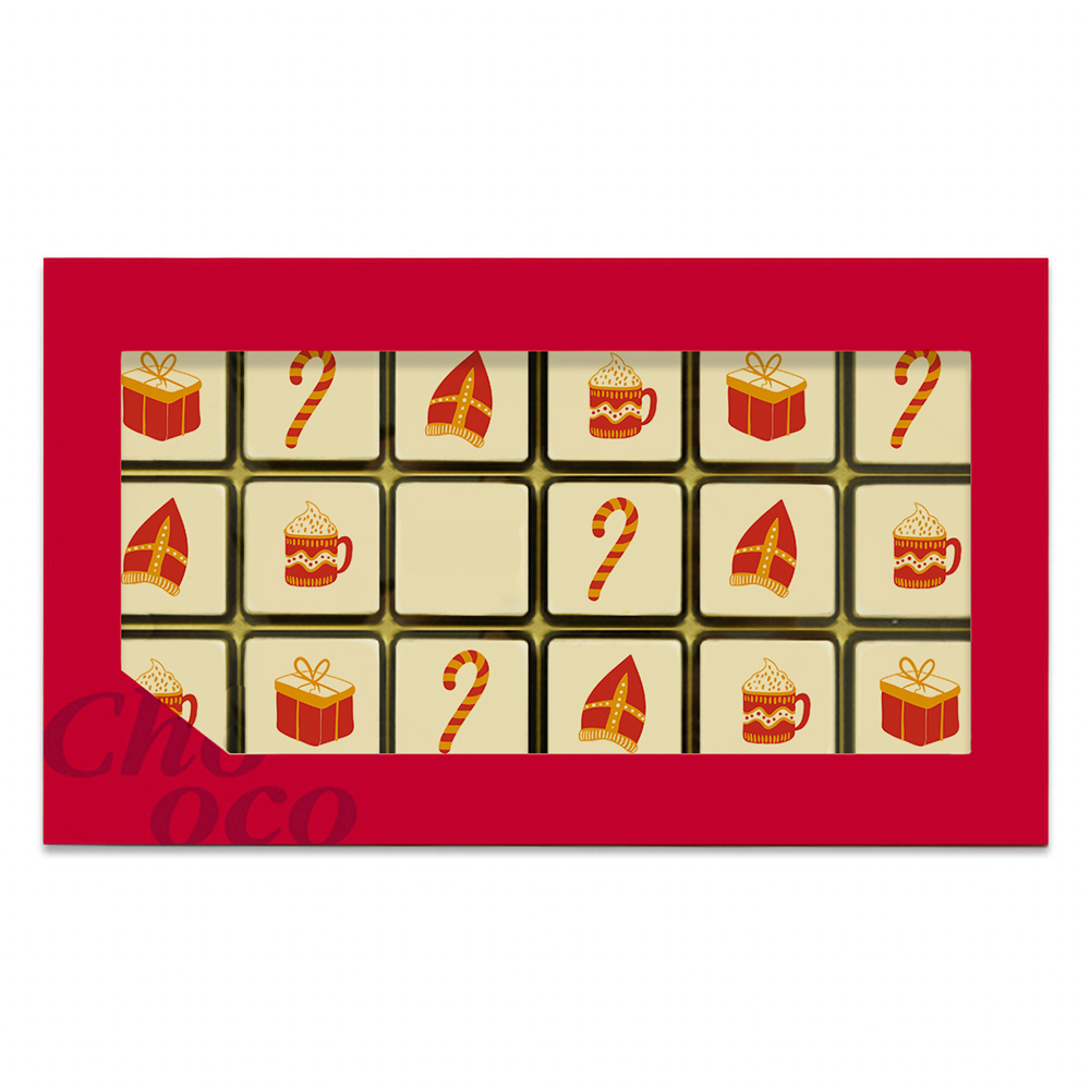 ChocoGiftbox 18 Sinterklaas Seizoen + logo (198 gram)