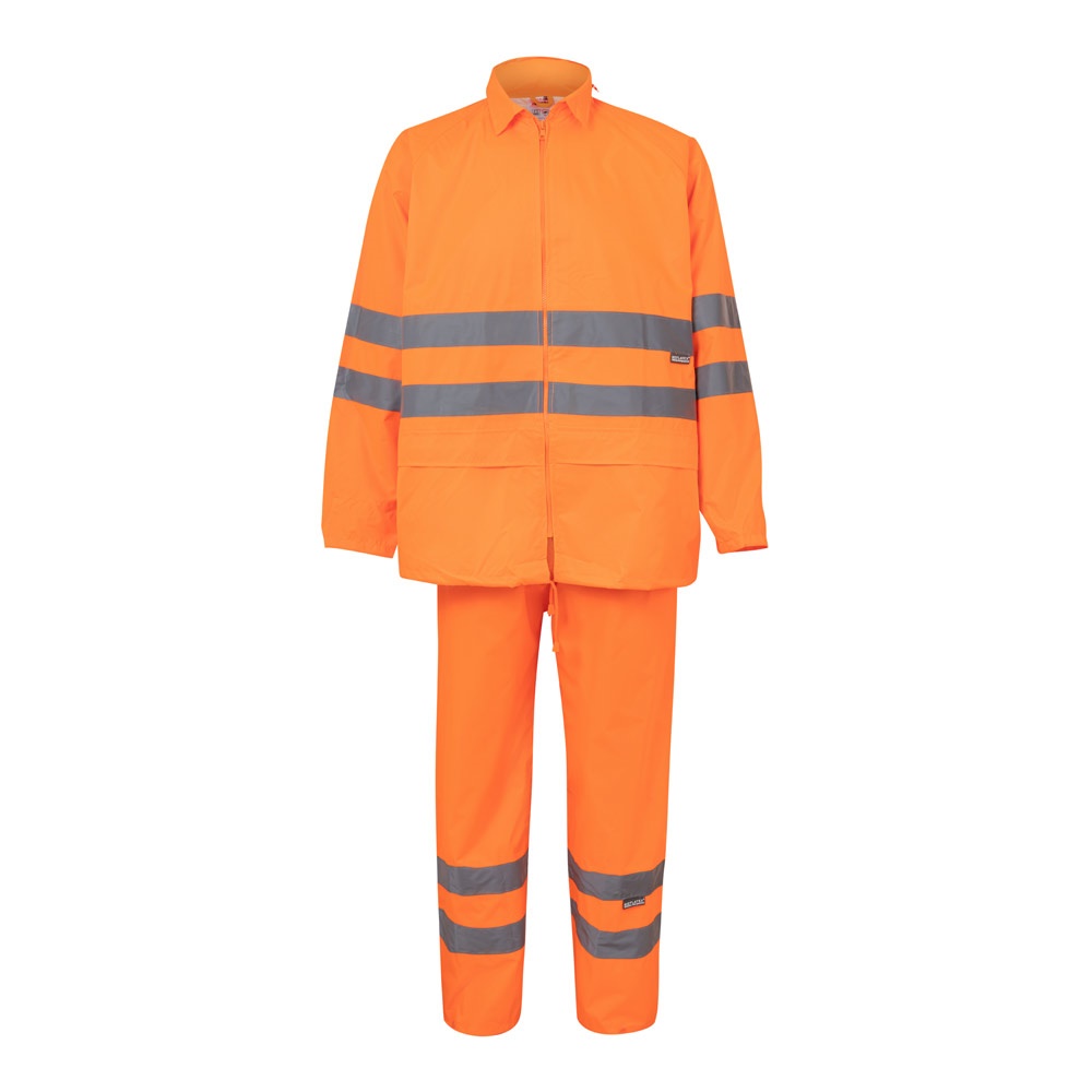 VL VENUS. Regenpak (130g/m²) van polyester (100%) met PU-coating - Hexachrome oranje