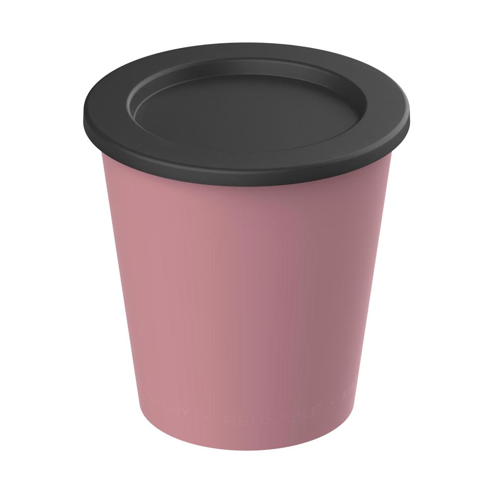 Dipbeker "ToGoPlus", 200 ml - verfijnd rood/zwart