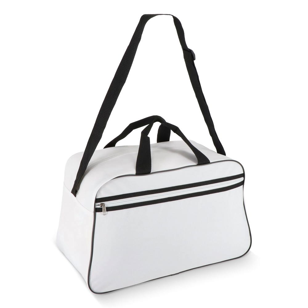 600D gerecycled PET sport- en reistas 48 x 25 x 28 cm 30 L - wit / zwart