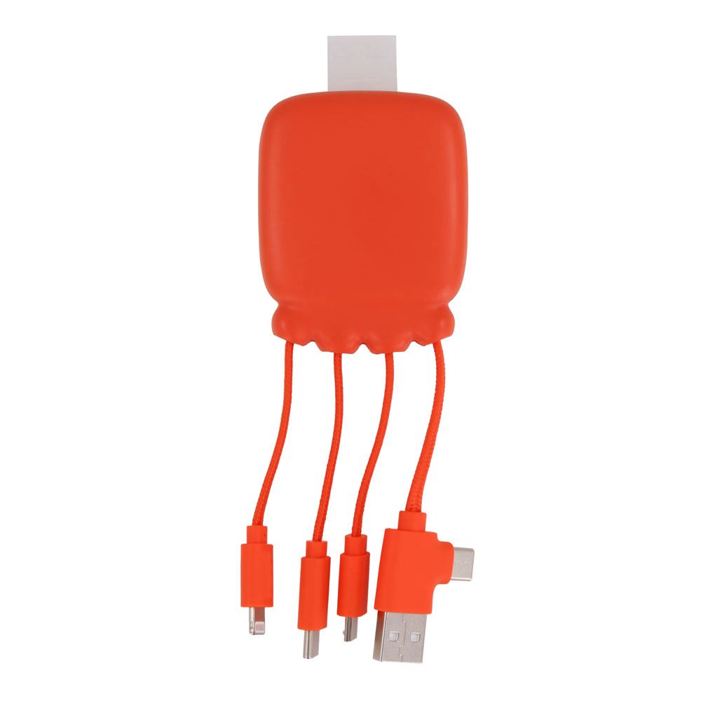 3192 | Xoopar Octopus Gamma 2 Powerbank met Bio Oplaadkabel 3000mAh - oranje