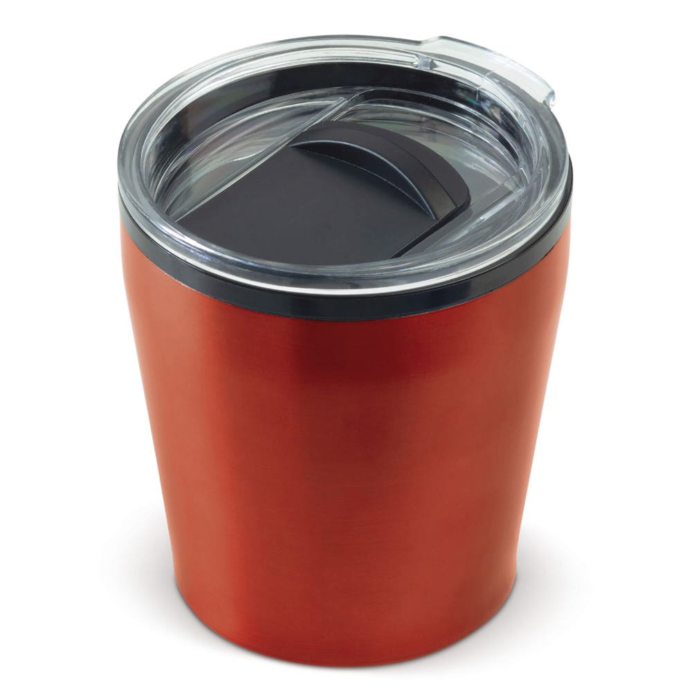 Koffiebeker metallic 180ml - donker rood