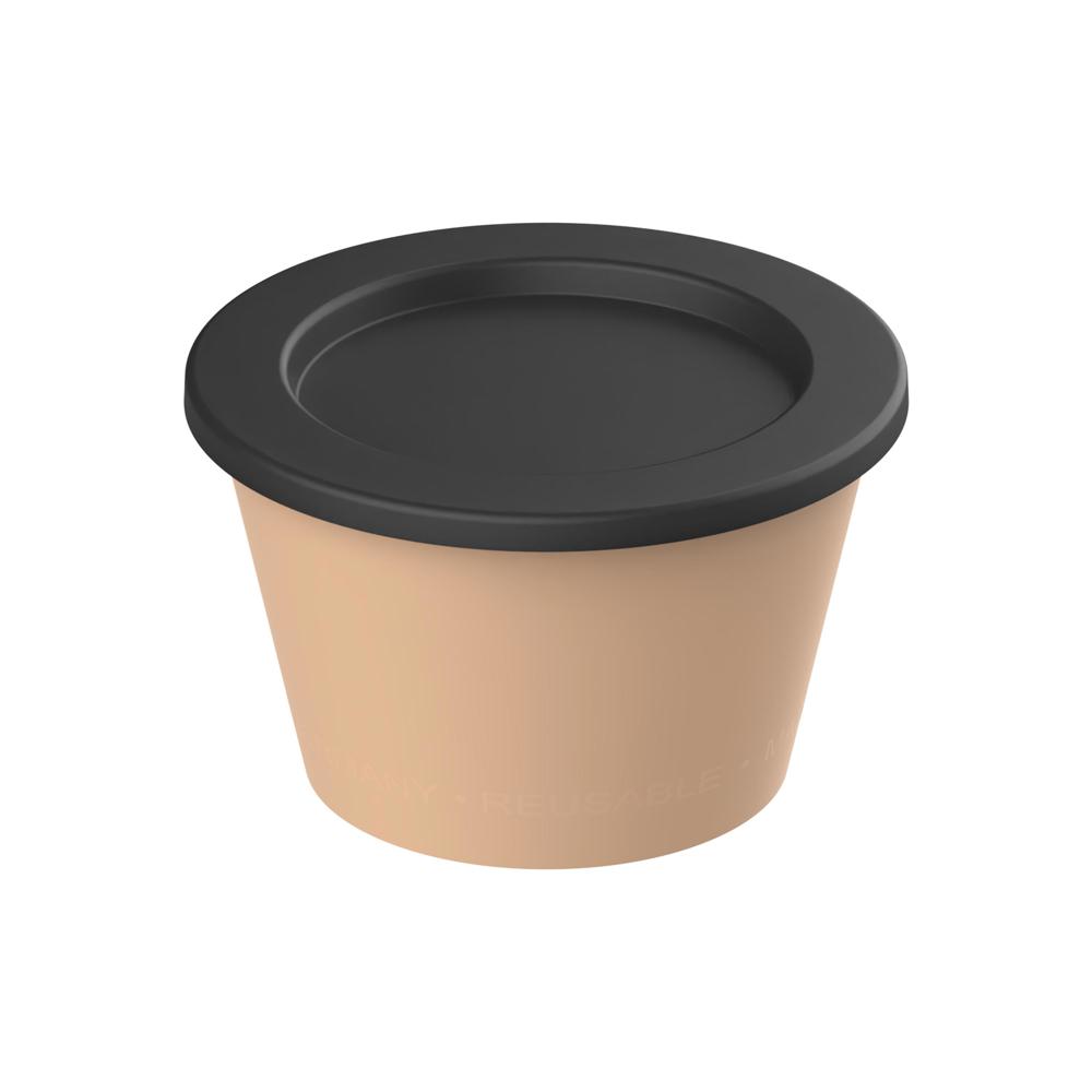 Dipbeker "ToGoPlus", 100 ml - duurzaam bruin/zwart