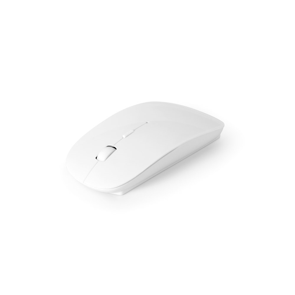 BLACKWELL. Draadloze muis op batterijen in Gerencycled ABS (100% rABS) - wit