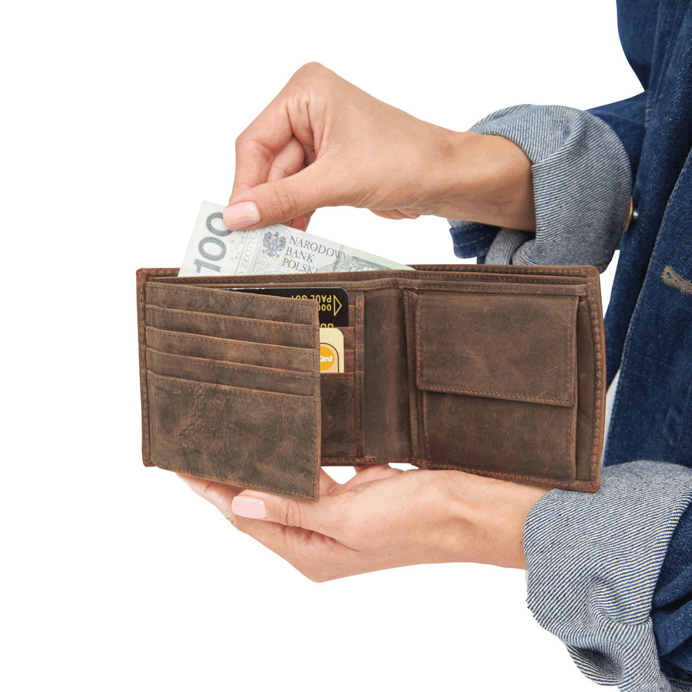 Lederen billfold portemonnee WILDERNESS I
